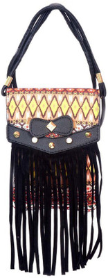 Frosty Fashion Women Casual Black PU Sling Bag