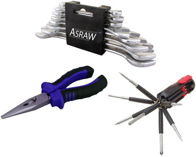 Asraw Hand Tool Kit(11 Tools), Multicolor