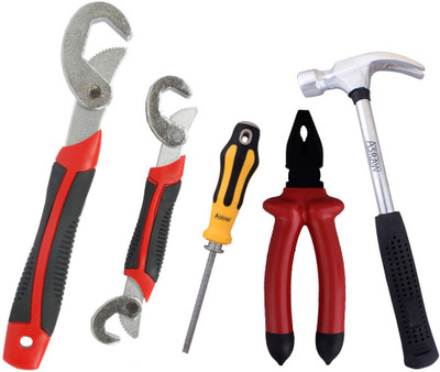 Asraw Snap N Grip, Plier, 1/2LB Hammer & Adjustable Screwdriver Hand Tool Kit(4 Tools), Multicolor
Asraw Snap N Grip, Plier, 1/2LB Hammer & Adjustable Screwdriver Hand Tool Kit(4 Tools), Multicolor