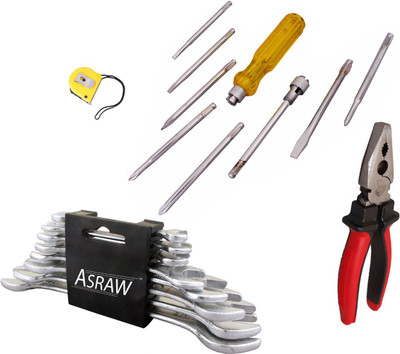 Asraw Hand Tool Kit(12 Tools), Multicolor