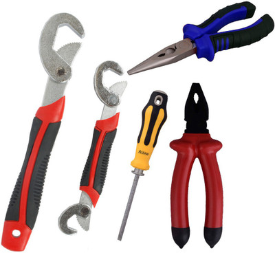 Asraw Snap N Grip, Plier, Nose Plier & Adjustable Screwdriver Hand Tool Kit(4 Tools), Multicolor
Asraw Snap N Grip, Plier, Nose Plier & Adjustable Screwdriver Hand Tool Kit(4 Tools), Multicolor