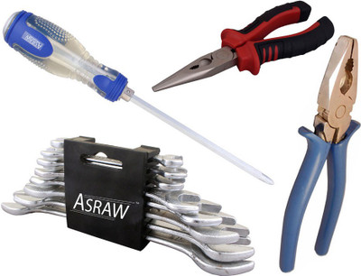 Asraw Hand Tool Kit(12 Tools), Multicolor