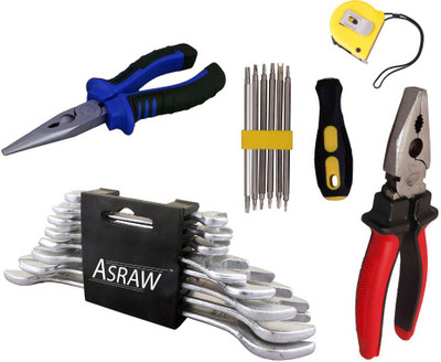 Asraw Hand Tool Kit(13 Tools), Multicolor