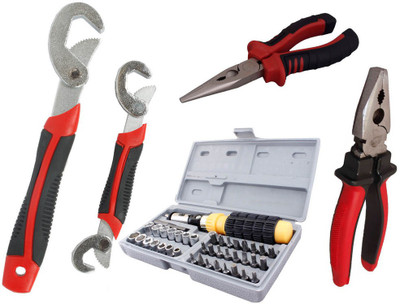 Asraw Snap N Grip, Plier, Nose Plier & 41pcs Screwdriver Set Hand Tool Kit(4 Tools), Multicolor
Asraw Snap N Grip, Plier, Nose Plier & 41pcs Screwdriver Set Hand Tool Kit(4 Tools), Multicolor