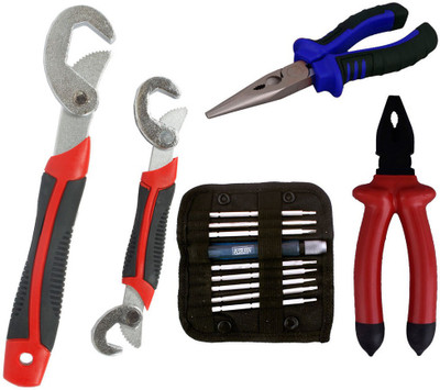 Asraw Snap N Grip, Plier, Nose Plier & Screwdriver Set Hand Tool Kit(4 Tools), Multicolor
Asraw Snap N Grip, Plier, Nose Plier & Screwdriver Set Hand Tool Kit(4 Tools), Multicolor