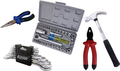 Asraw Hand Tool Kit(13 Tools), Multicolor