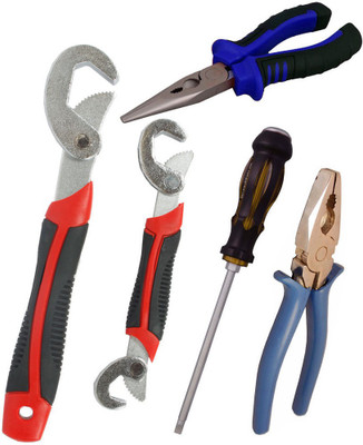 Asraw Snap N Grip, Plier, Nose Plier & Double Sided Screwdriver Hand Tool Kit(4 Tools), Multicolor
Asraw Snap N Grip, Plier, Nose Plier & Double Sided Screwdriver Hand Tool Kit(4 Tools), Multicolor