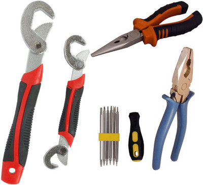 Asraw Snap N Grip, Plier, Nose Plier & Screwdriver Set Hand Tool Kit(4 Tools), Multicolor
Asraw Snap N Grip, Plier, Nose Plier & Screwdriver Set Hand Tool Kit(4 Tools), Multicolor