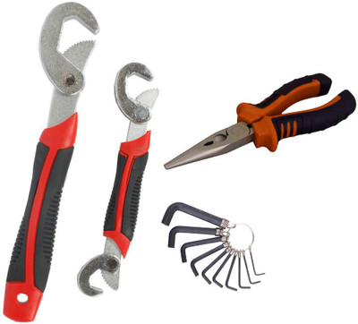 Asraw Snap N Grip, Nose Plier & Allen key Hand Tool Kit(3 Tools), Multicolor
