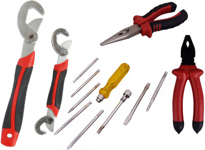 Asraw Snap N Grip, Plier, Nose Plier & Screwdriver Set Hand Tool Kit(4 Tools), Multicolor
Asraw Snap N Grip, Plier, Nose Plier & Screwdriver Set Hand Tool Kit(4 Tools), Multicolor