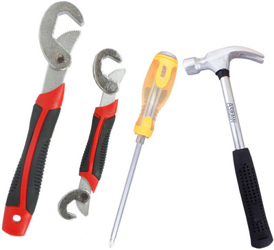 Asraw Snap N Grip, 1/2LB Hammer & Double Sided Screwdriver Hand Tool Kit(3 Tools), Multicolor
Asraw Snap N Grip, 1/2LB Hammer & Double Sided Screwdriver Hand Tool Kit(3 Tools), Multicolor