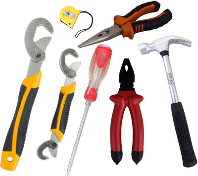 Asraw Hand Tool Kit(7 Tools), Multicolor