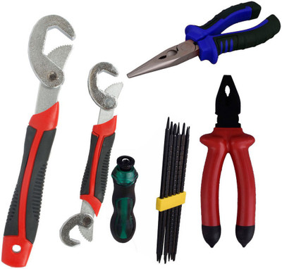 Asraw Snap N Grip, Plier, Nose Plier & Screwdriver Set Hand Tool Kit(4 Tools), Multicolor
Asraw Snap N Grip, Plier, Nose Plier & Screwdriver Set Hand Tool Kit(4 Tools), Multicolor