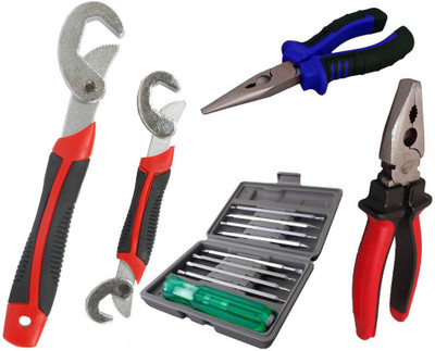 Asraw Snap N Grip, Plier, Nose Plier & 16in1 Screwdriver Set Hand Tool Kit(4 Tools), Multicolor
Asraw Snap N Grip, Plier, Nose Plier & 16in1 Screwdriver Set Hand Tool Kit(4 Tools), Multicolor