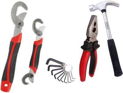 Asraw Snap N Grip, Plier, 1/2LB Hammer & Allen key Hand Tool Kit(4 Tools), Multicolor
Asraw Snap N Grip, Plier, 1/2LB Hammer & Allen key Hand Tool Kit(4 Tools), Multicolor
