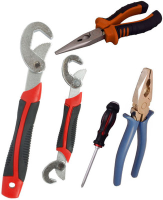Asraw Snap N Grip, Plier, Nose Plier & Double Sided Screwdriver Hand Tool Kit(4 Tools), Multicolor
Asraw Snap N Grip, Plier, Nose Plier & Double Sided Screwdriver Hand Tool Kit(4 Tools), Multicolor