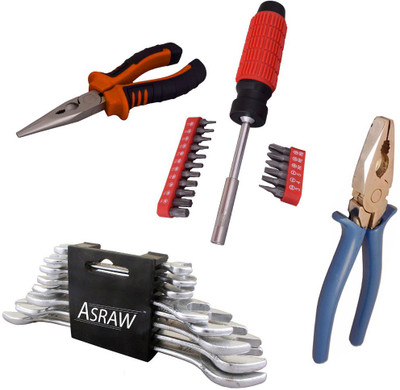 Asraw Hand Tool Kit(12 Tools), Multicolor