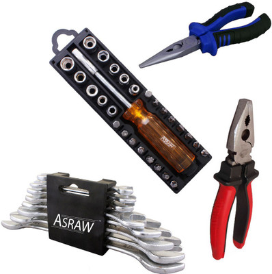 Asraw Hand Tool Kit(12 Tools), Multicolor