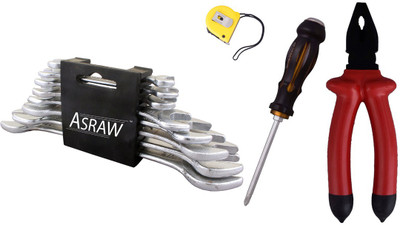 Asraw Hand Tool Kit(12 Tools), Multicolor