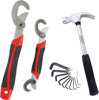 Asraw Snap N Grip, 1/2LB Hammer & Allen key Hand Tool Kit(3 Tools), Multicolor
Asraw Snap N Grip, 1/2LB Hammer & Allen key Hand Tool Kit(3 Tools), Multicolor