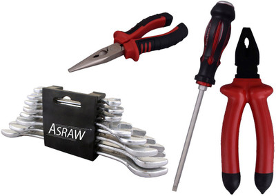 Asraw Hand Tool Kit(12 Tools), Multicolor