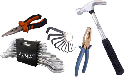 Asraw Hand Tool Kit(13 Tools), Multicolor