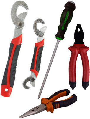 Asraw Snap N Grip, Plier, Nose Plier & Double Sided Screwdriver Hand Tool Kit(4 Tools), Multicolor
Asraw Snap N Grip, Plier, Nose Plier & Double Sided Screwdriver Hand Tool Kit(4 Tools), Multicolor