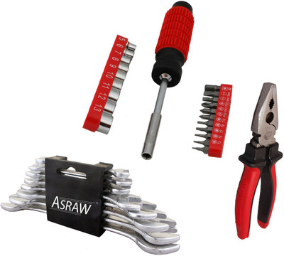 Asraw Hand Tool Kit(11 Tools), Multicolor