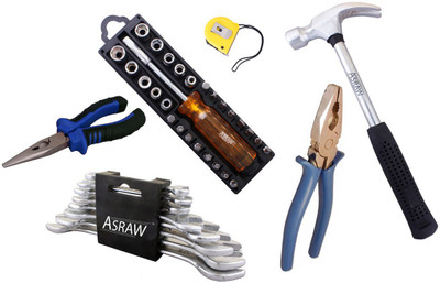 Asraw Hand Tool Kit(14 Tools), Multicolor