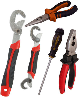 Asraw Snap N Grip, Plier, Nose Plier & Double Sided Screwdriver Hand Tool Kit(4 Tools), Multicolor
Asraw Snap N Grip, Plier, Nose Plier & Double Sided Screwdriver Hand Tool Kit(4 Tools), Multicolor