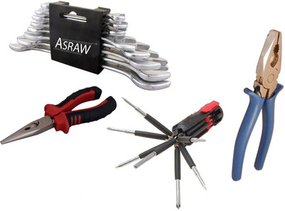 Asraw Hand Tool Kit(12 Tools), Multicolor