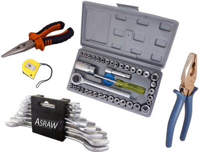 Asraw Hand Tool Kit(13 Tools), Multicolor