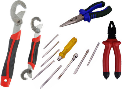 Asraw Snap N Grip, Plier, Nose Plier & Screwdriver Set Hand Tool Kit(4 Tools), Multicolor
Asraw Snap N Grip, Plier, Nose Plier & Screwdriver Set Hand Tool Kit(4 Tools), Multicolor