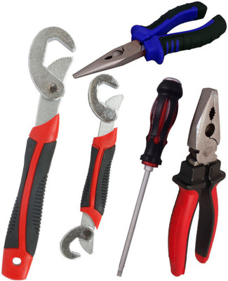 Asraw Snap N Grip, Plier, Nose Plier & Double Sided Screwdriver Hand Tool Kit(4 Tools), Multicolor
Asraw Snap N Grip, Plier, Nose Plier & Double Sided Screwdriver Hand Tool Kit(4 Tools), Multicolor