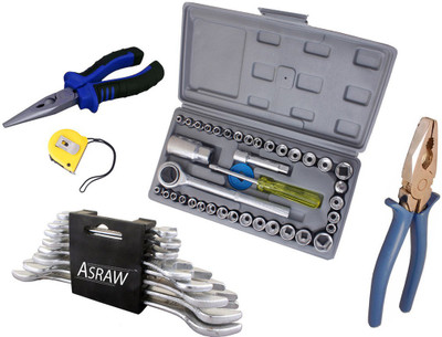 Asraw Hand Tool Kit(13 Tools), Multicolor