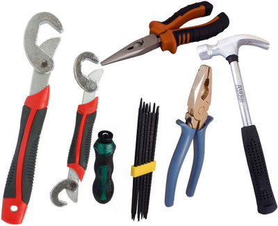 Asraw Snap N Grip, Plier, Nose Plier, 1/2LB Hammer & Screwdriver Set Hand Tool Kit(5 Tools), Multicolor
Asraw Snap N Grip, Plier, Nose Plier, 1/2LB Hammer & Screwdriver Set Hand Tool Kit(5 Tools), Multicolor