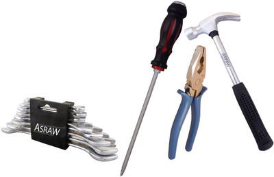 Asraw Hand Tool Kit(12 Tools), Multicolor