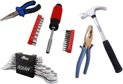Asraw Hand Tool Kit(13 Tools), Multicolor