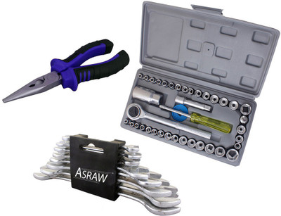 Asraw Hand Tool Kit(11 Tools), Multicolor