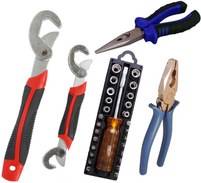 Asraw Snap N Grip, Plier, Nose Plier & 28in1 Screwdriver Set Hand Tool Kit(4 Tools), Multicolor
Asraw Snap N Grip, Plier, Nose Plier & 28in1 Screwdriver Set Hand Tool Kit(4 Tools), Multicolor