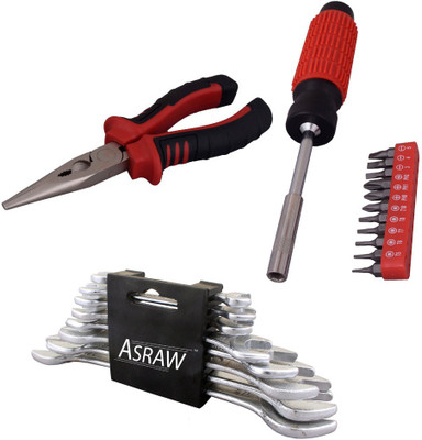Asraw Hand Tool Kit(11 Tools), Multicolor