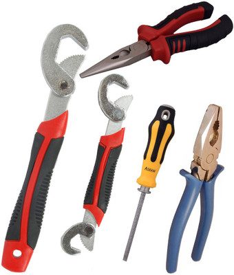 Asraw Snap N Grip, Plier, Nose Plier & Adjustable Screwdriver Hand Tool Kit(4 Tools), Multicolor
Asraw Snap N Grip, Plier, Nose Plier & Adjustable Screwdriver Hand Tool Kit(4 Tools), Multicolor