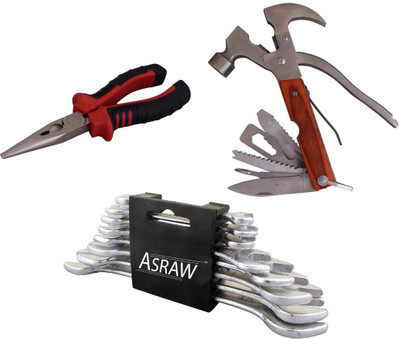 Asraw Hand Tool Kit(11 Tools), Multicolor