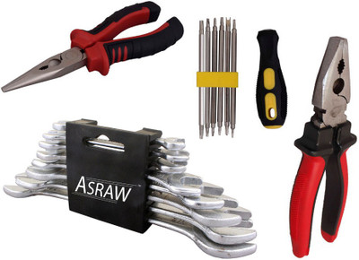 Asraw Hand Tool Kit(12 Tools), Multicolor