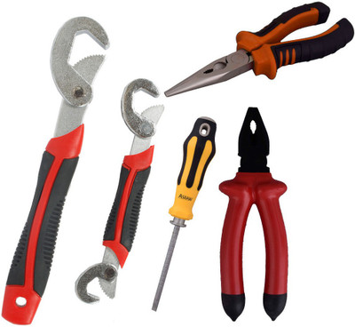 Asraw Snap N Grip, Plier, Nose Plier & Adjustable Screwdriver Hand Tool Kit(4 Tools), Multicolor
Asraw Snap N Grip, Plier, Nose Plier & Adjustable Screwdriver Hand Tool Kit(4 Tools), Multicolor