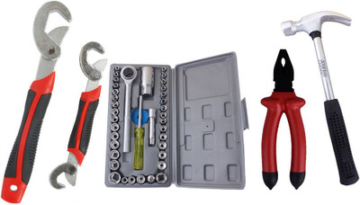 Asraw Snap N Grip, Plier, 1/2LB Hammer & Socket Set Hand Tool Kit(4 Tools), Multicolor
Asraw Snap N Grip, Plier, 1/2LB Hammer & Socket Set Hand Tool Kit(4 Tools), Multicolor