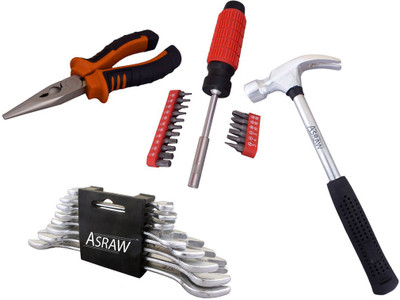 Asraw Hand Tool Kit(12 Tools), Multicolor