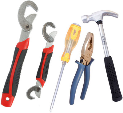 Asraw Snap N Grip, Plier, 1/2LB Hammer & Double Sided Screwdriver Hand Tool Kit(4 Tools), Multicolor
Asraw Snap N Grip, Plier, 1/2LB Hammer & Double Sided Screwdriver Hand Tool Kit(4 Tools), Multicolor