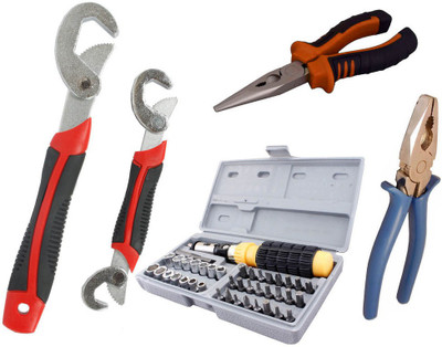 Asraw Snap N Grip, Plier, Nose Plier & 41pcs Screwdriver Set Hand Tool Kit(4 Tools), Multicolor
Asraw Snap N Grip, Plier, Nose Plier & 41pcs Screwdriver Set Hand Tool Kit(4 Tools), Multicolor