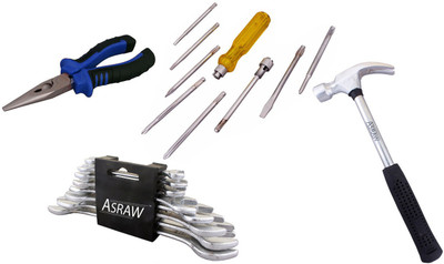 Asraw Hand Tool Kit(12 Tools), Multicolor